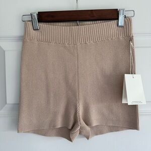 MOTHER High Waisted Blissful Bootie Shorts in Beige